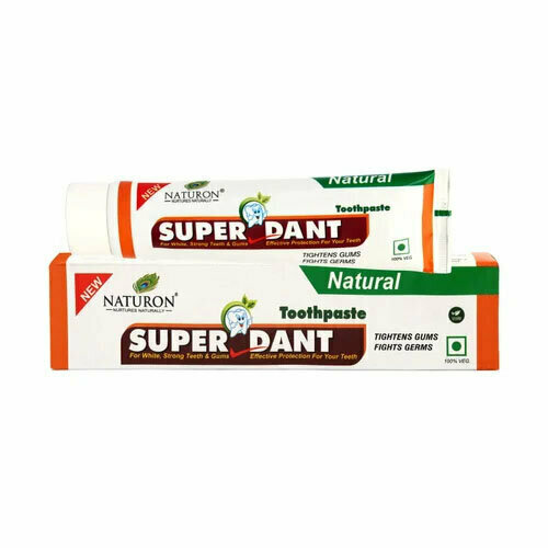 Индийская зубная паста Naturon Superdant , Против кариеса, Отбеливающая, 100 г