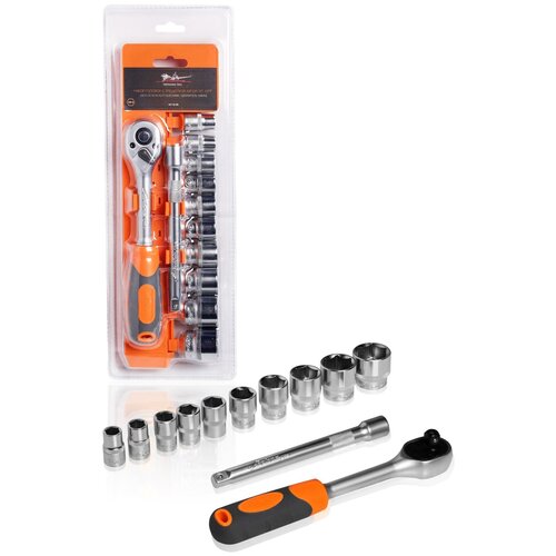 фото Набор головок с трещоткой 3/8" dr 72т 12пр. (10,11,12,13,14,15,17,19,22,24мм, удлинитель 150мм) airline