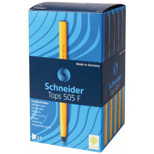 Schneider Набор шариковых ручек Tops 505 F, 0.8 мм, черный цвет чернил, 50 шт.