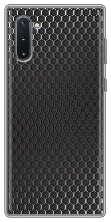 Дизайнерский силиконовый чехол для Самсунг Гэлакси Ноут 10 / Samsung Galaxy Note 10 Металл соты