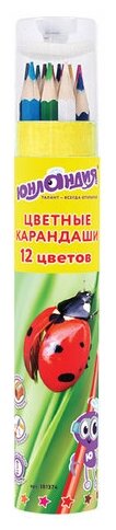 Карандаши цветные "МИР животных", 12 цветов, в тубусе с точилкой, шестигранные, грифель 3 мм, натуральное дерево