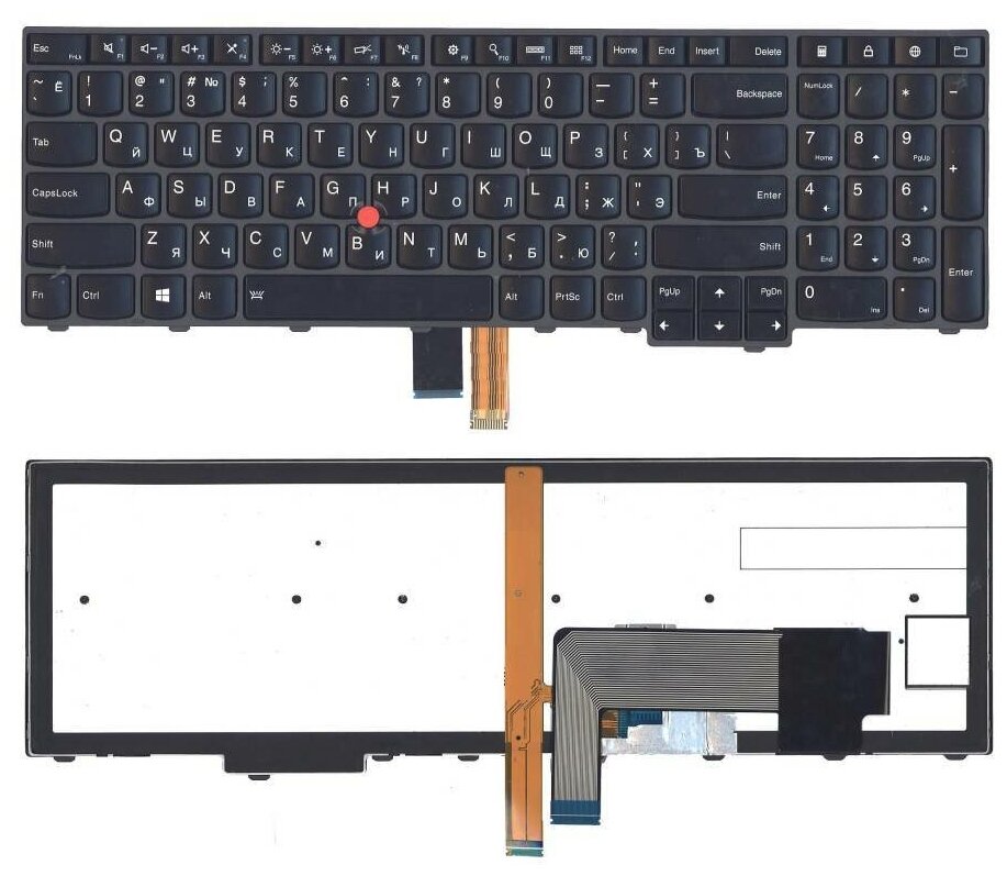 Клавиатура keyboard 0C01700 для ноутбука Lenovo ThinkPad Edge E530 E531 E535 Series черная с подсветкой 3592₽