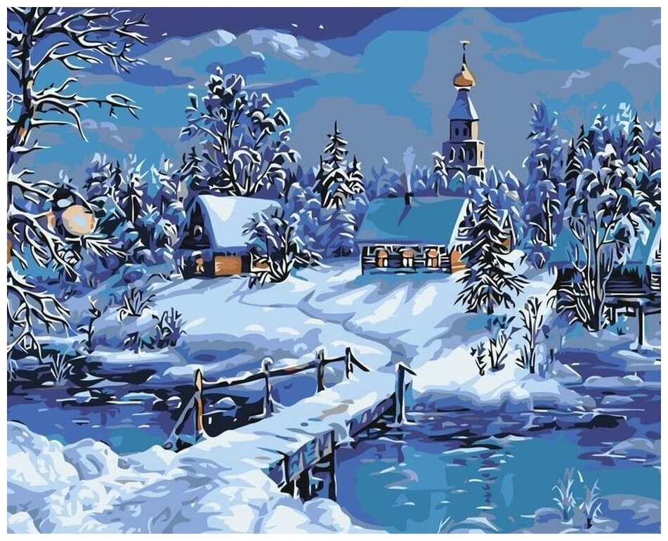 Картина по номерам "Зимний пейзаж", 40x50 см