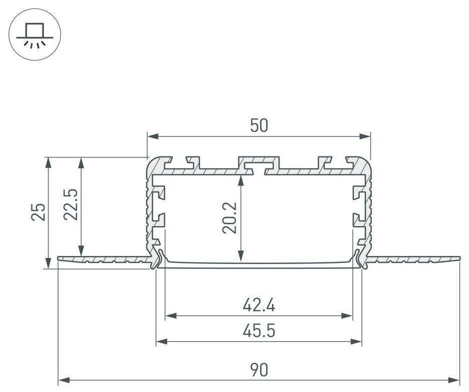 Профиль Arlight KLUS-POWER-W50H25-F-HIDE-2000 / - фото №7