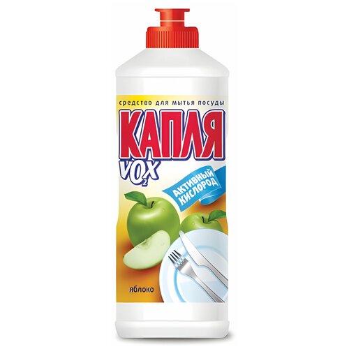 Средство для мытья посуды, 500 мл, капля VOX активный кислород, 
