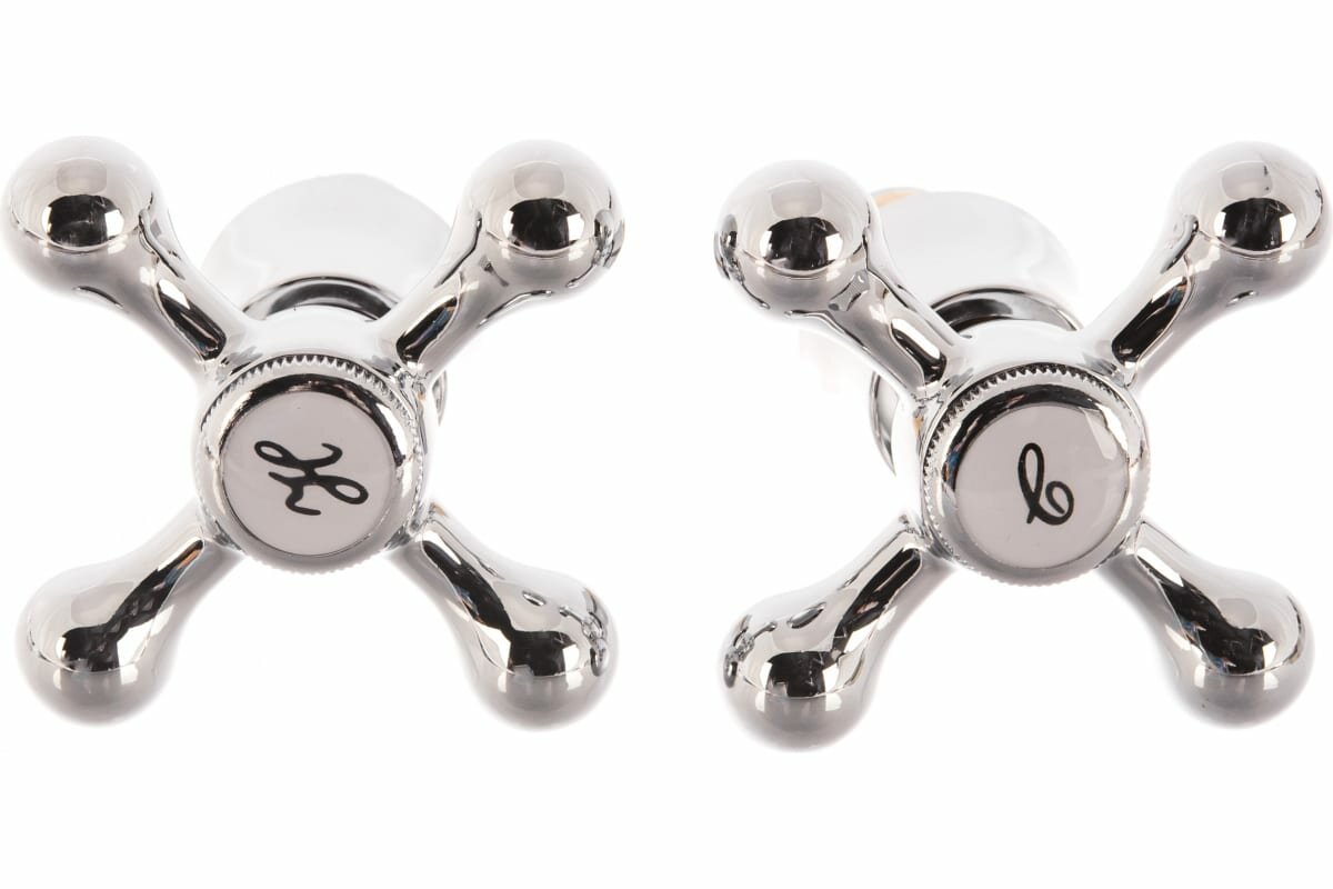 фото Кран-букса LEDEME 1/2" керамика 20 шлицов, угол повор. 90гр, с махов. крест LH08-2 (в блистере 2шт)