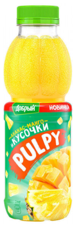 Напиток сокосодержащий Pulpy Ананас-Манго, 0.45 л, 12 шт. - фотография № 1