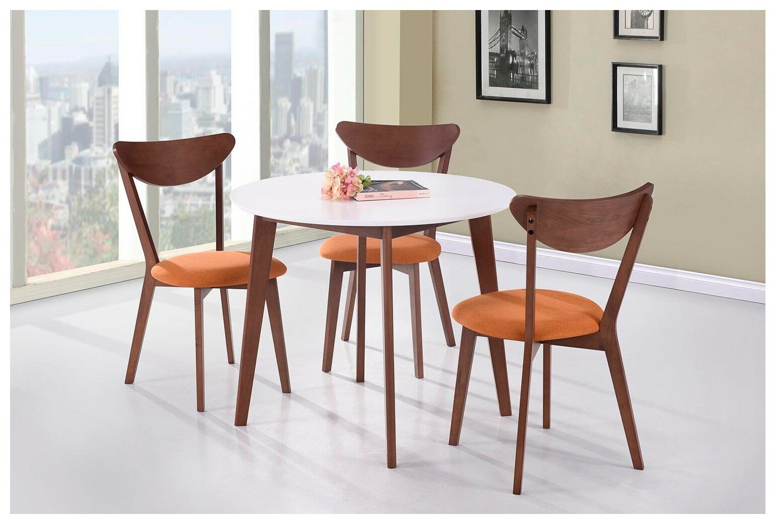 Комплект стульев TetChair MAXI, массив дерева/текстиль, 2 шт., цвет: оранжевый/коричневый - фотография № 7