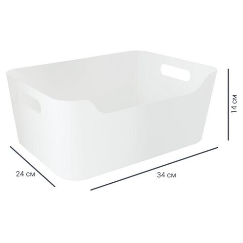 Корзинка 34x14x24 см 10 л пластик без крышки цвет белый