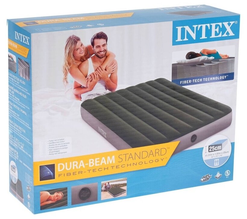 Кровать надувная INTEX 64108 DURA-BEAM PRESTIGE DOWNY, 137x191х25 см - фотография № 4