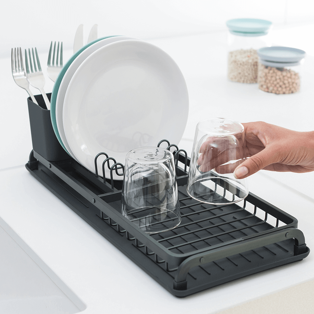 Сушилка компактная для посуды серая 46х20х13 Brabantia - фото №9