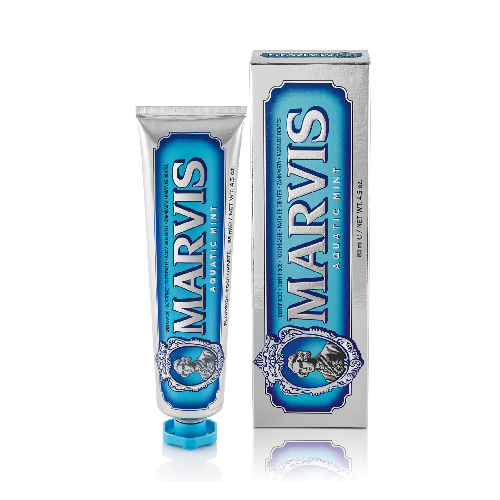 Зубная паста Marvis Aquatic Mint, 85 мл, 147 г, белый/голубой