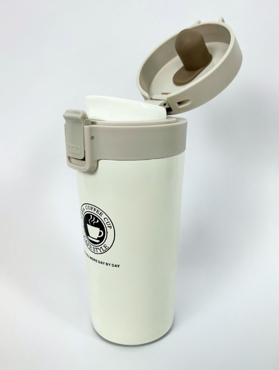 Термокружка металлическая, термостакан для чая и кофе, белая - фотография № 3