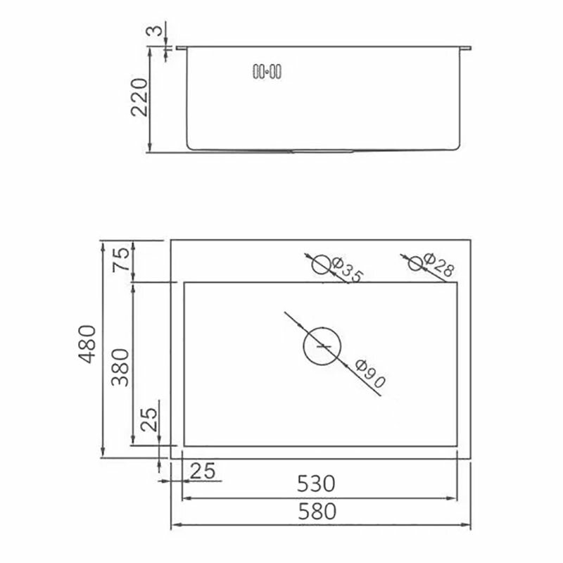 Комплект кухонная мойка из нержавеющей стали с PVD покрытием WISENT WS35848B (58х48 см) со смесителем и дозатором