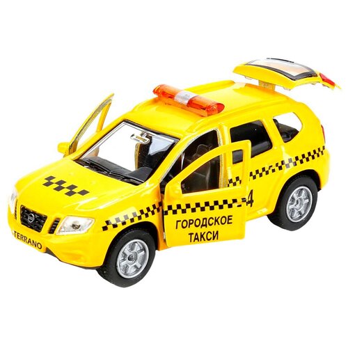 Легковой автомобиль ТЕХНОПАРК Nissan Terrano Такси (SB-17-47-NT(T)-WB) 1:32, 12 см, желтый легковой автомобиль технопарк ford focus sb 17 81 ff t wb 1 32 12 см желтый