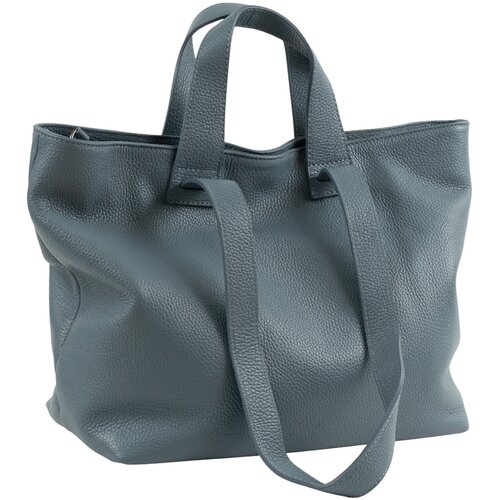 фото Сумка шоппер sefaro, фактура зернистая, голубой