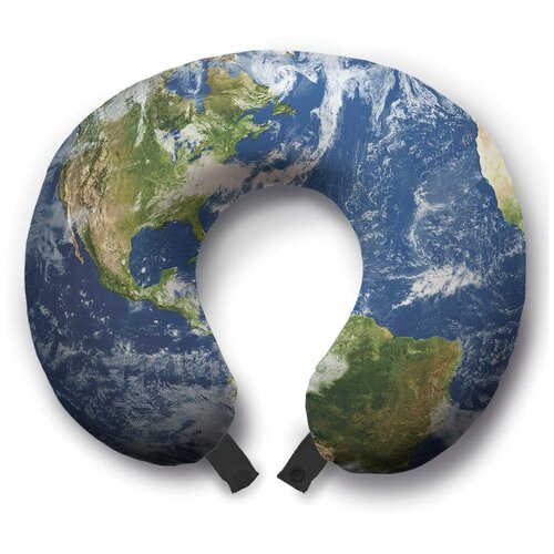 фото Подушка для шеи ambesonne одинокая планета, синий/зеленый