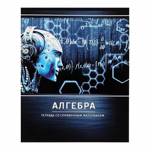 Тетрадь предметная Металл 48 листов в клетку Алгебра со справочным материалом обложка мелованный картон блок 2 белизна 75 серые листы 408₽