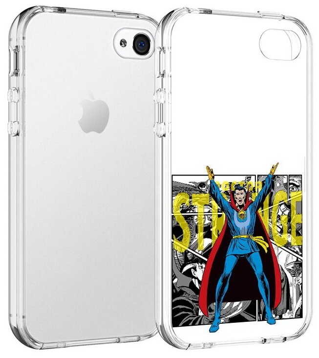 Чехол задняя-панель-накладка-бампер MyPads доктор стренж комикс для iPhone 4/4S противоударный