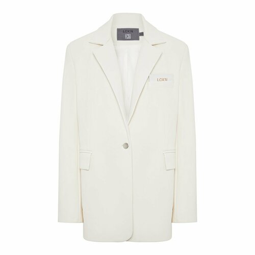 Пиджак LCKN, средней длины, силуэт прямой, подкладка, размер XS/S, белый