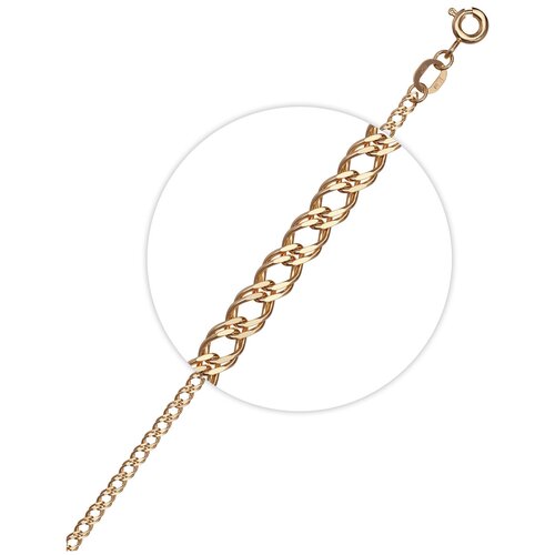 фото Krastsvetmet цепочка ромб двойной полновесный из золота 585 / для кулона, подвески, крестика / подарок девушке, женщине, мужчине, ребенку / 40 см