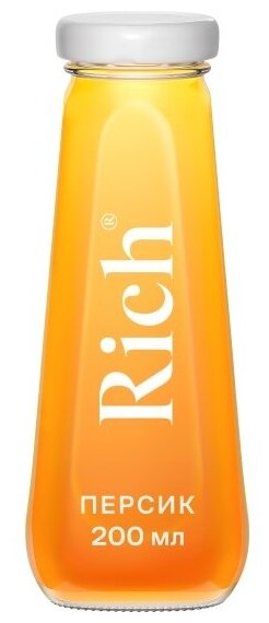 Нектар Rich Персик, в стеклянной бутылке, 0.2 л, 12 шт. - фотография № 7