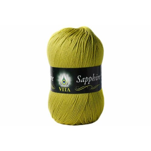Пряжа Vita Sapphire молодая зелень (1529), 55%акрил/45%шерсть ластер, 250м, 100г, 2шт