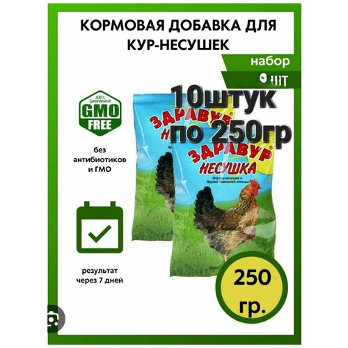 Кормовая добавка для кур-несушек и другой домашней птицы Здравур Несушка, 10 штук по 250гр.