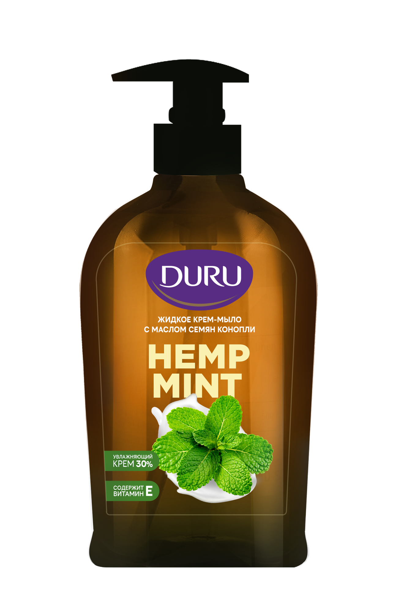 DURU Крем-мыло жидкое Hemp Mint c маслом семян конопли, 300 мл, 360 г