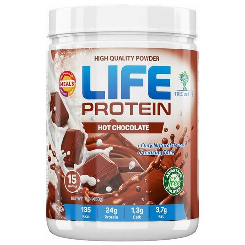 Протеин Tree of Life Life Protein, 450 гр., горячий шоколад tree of life life protein 907 гр горячий шоколад