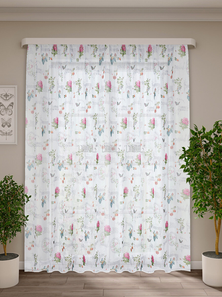 фото Тюль вуаль в гостиную спальню детскую на кухню 200х270 см, цвет белый