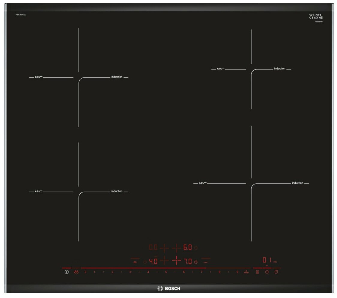 Встраиваемая индукционная панель Bosch PIE675DC1E - фотография № 1