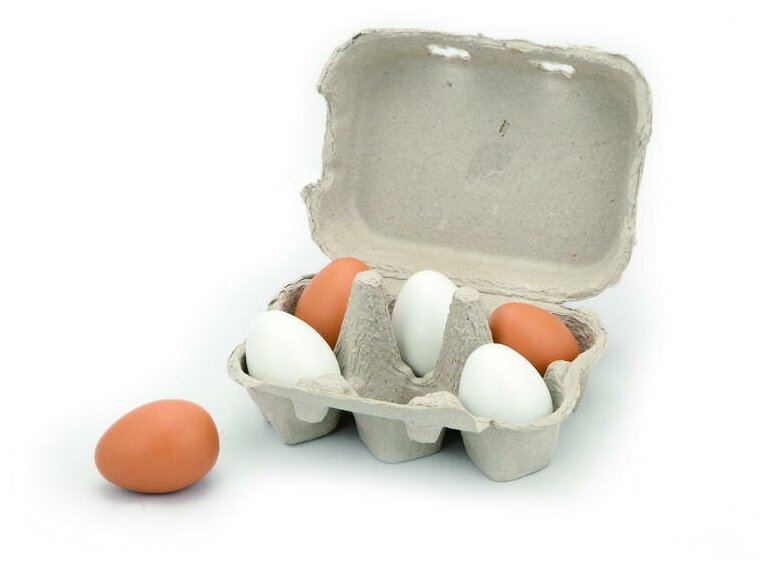 Игровой набор Viga Toys Лоток с яйцами, 6 шт. (59228) - фото №1
