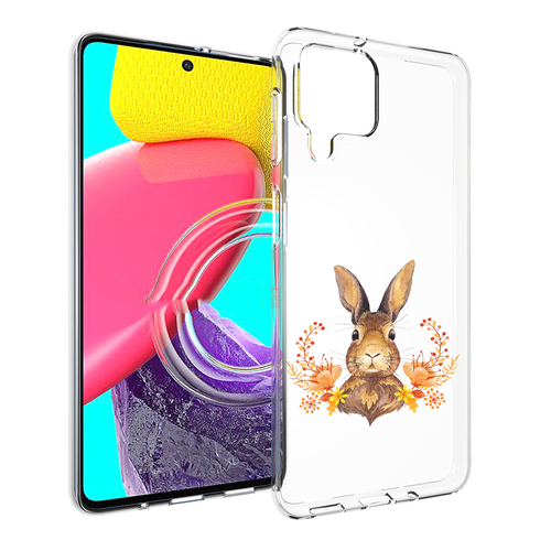 Чехол MyPads зайка в цветах для Samsung Galaxy M53 (SM-M536) задняя-панель-накладка-бампер