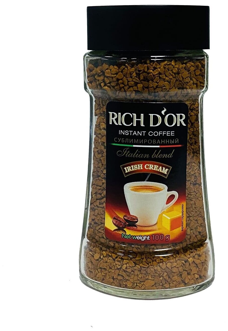 Кофе RICH D'OR IRISH CREAM сублимированный в стеклянной банке 100 г - фотография № 4
