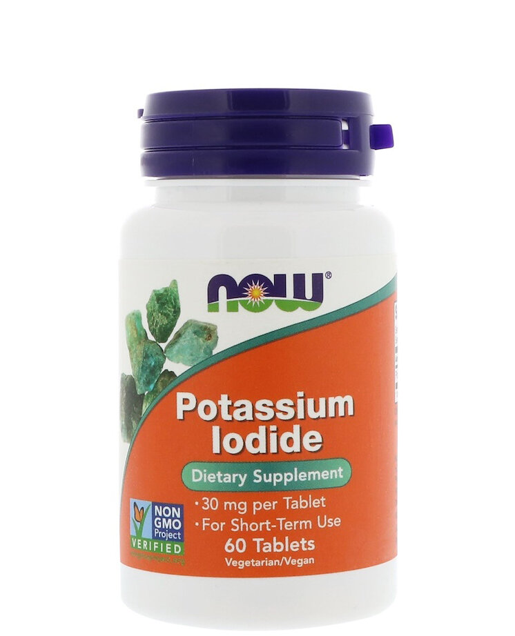 NOW FOODS Potassium Iodide 30 мг (Йодид Калия) 60 таблеток (Now Foods)