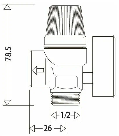 Предохранительный клапан мембранного типа с манометром 1/2"НР- ВР- 3 bar TIM арт BL4802-3
