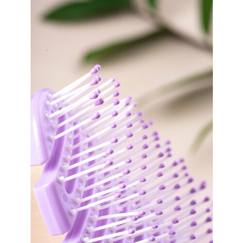 Массажная расческа для волос, 6 Элемент, женская, с антистатическим эффектом и динамичным основанием, розового цвета