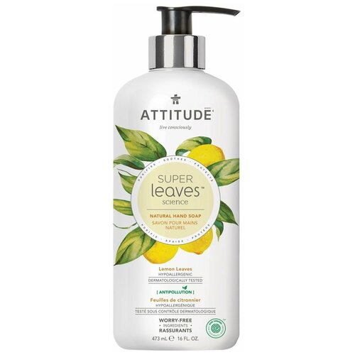 ATTITUDE Мыло жидкое Super leaves Lemon Leaves лимон, 473 мл, 473 г attitude super leaves жидкое мыло листья красного винограда 473 мл