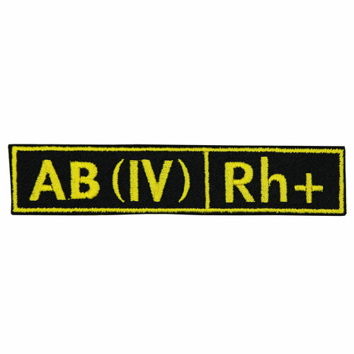 Нашивка, патч, шеврон Группа Крови. AB (IV) Rh+ 125x25mm PTC415-1