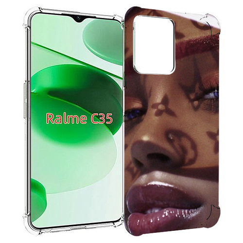 Чехол MyPads лицо девушки тень женский для Realme C35 / Narzo 50A Prime задняя-панель-накладка-бампер