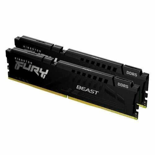 Оперативная память Kingston Fury Beast KF556C40BBK2-64 DDR5 - 2x 32ГБ 5600МГц, DIMM, Ret оперативная память для компьютера 64gb 2x32gb pc5 44800 5600mhz ddr5 dimm unbuffered cl40 kingston fury beast kf556c40bbk2 64