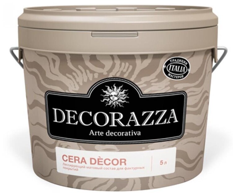 Лессирующий матовый восковой состав для фактурных покрытий Decorazza Cera Decor (1л) прозрачная база