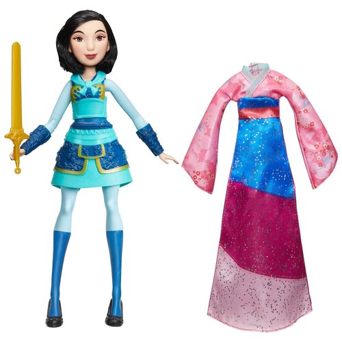 Кукла Hasbro Disney Princess Делюкс Мулан с дополнительным платьем 20 см, E2065 кукла disney princess делюкс принцесса мулан e2065eu4