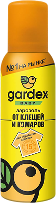 Гардекс BABY Аэрозоль от клещей/комаров (на одежду) 100мл