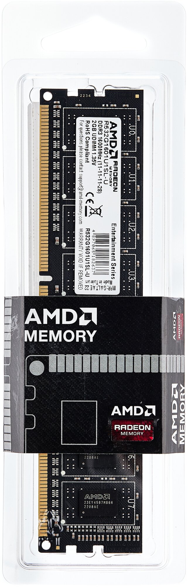 Оперативная память DIMM 2 Gb DDR3 1600 MHz AMD Radeon (R532G1601U1SL-U) PC3-12800