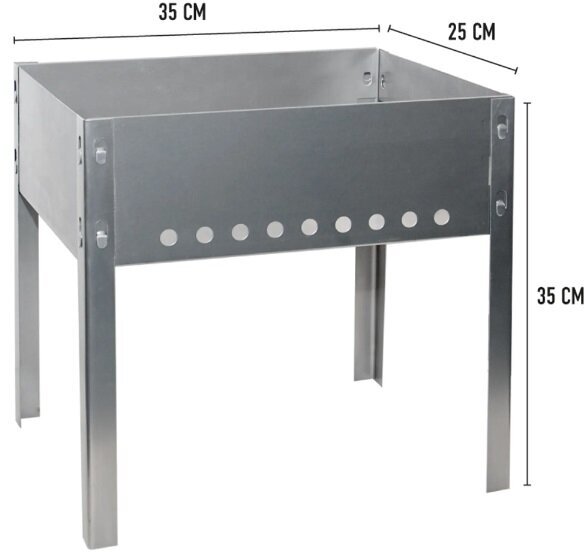 Мангал разборный Дача 35x25x35 см - фотография № 3