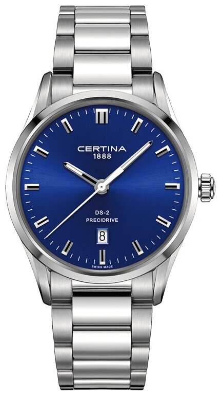 Наручные часы Certina C024.410.11.041.20, серебряный, синий