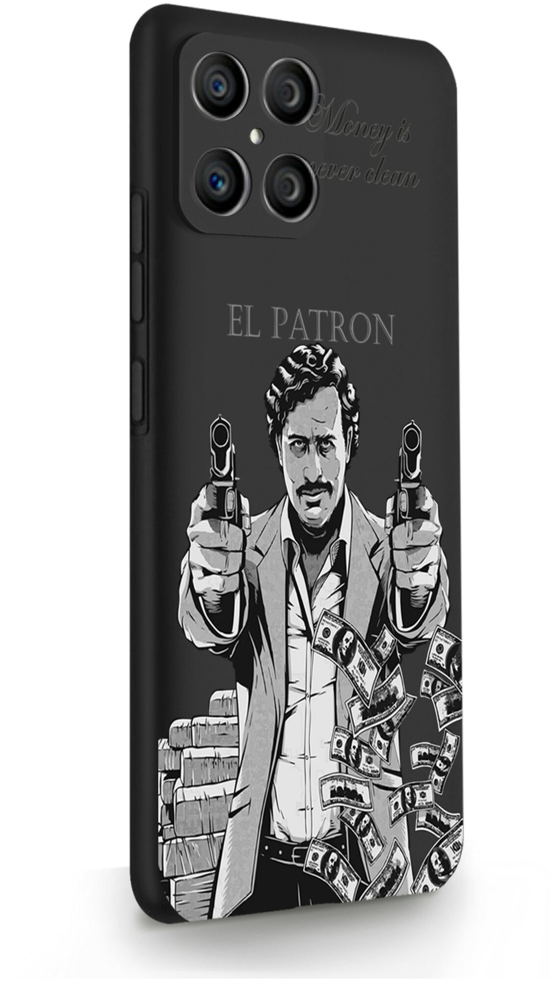 Черный силиконовый чехол для HONOR X8 El Patron Pablo Escobar Пабло Эскобар для Хонор Х8