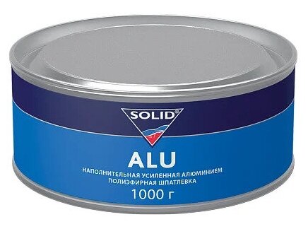 Шпатлевка SOLID "ALU",наполняющая, с алюминием, банка 1 кг с отвердителем